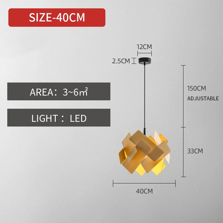 Lámpara colgante LED minimalista nórdica para dormitorio, lámpara de bar para restaurante, lámpara de diseño moderno, lámpara de araña pequeña de madera para decoración.