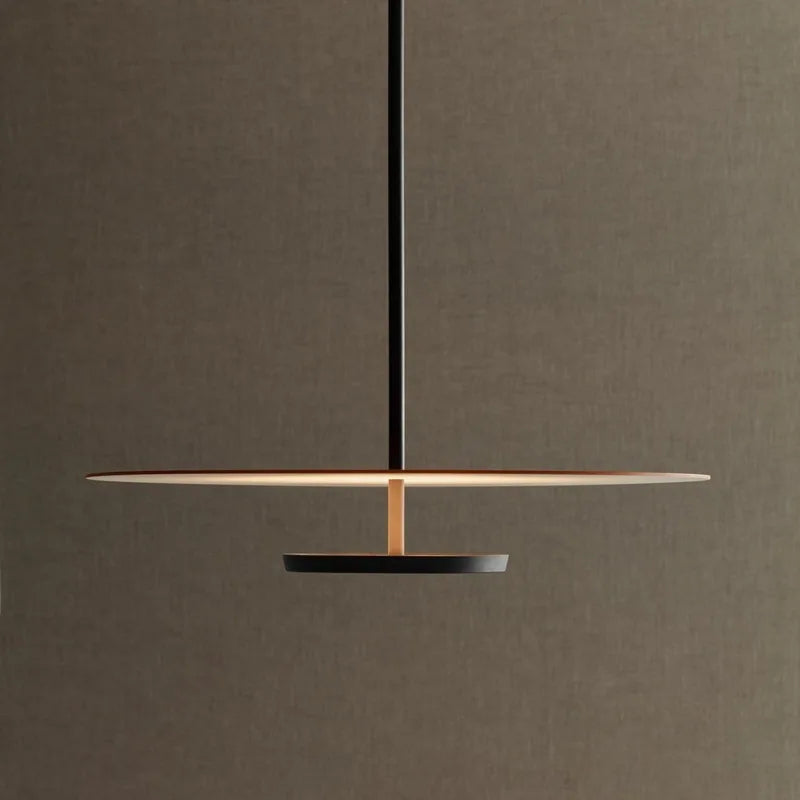 Lámpara de araña minimalista con platillo volador de estilo nórdico, de hierro, de diseño danés, para oficina, bar y sala de exposiciones.
