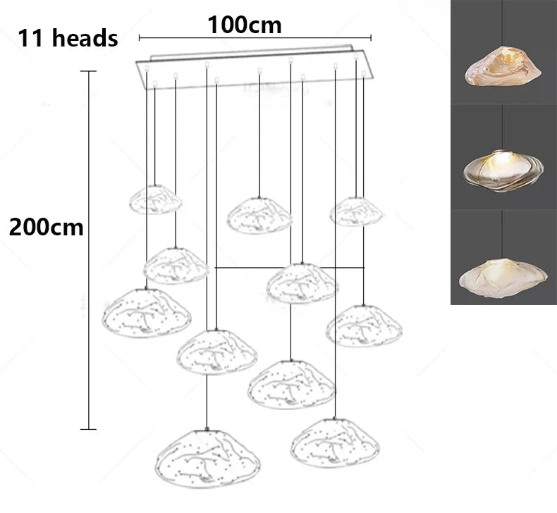 Lámparas de araña nórdicas para decoración del hogar, lámparas colgantes brillantes para comedor, lámparas colgantes para techo, luminarias para iluminación interior