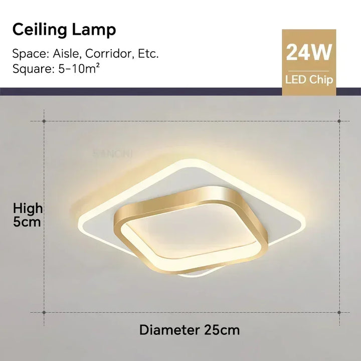 Lámpara de techo LED moderna para pasillo, sala de estar, comedor, dormitorio, pasillo, balcón, decoración del hogar, iluminación interior