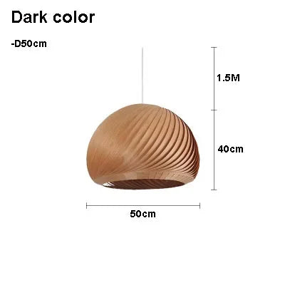 Lámpara colgante Vayehi de madera con forma de bola redonda nórdica, ideal para sala de estar, dormitorio y mesita de noche. Lámpara colgante de madera LED.