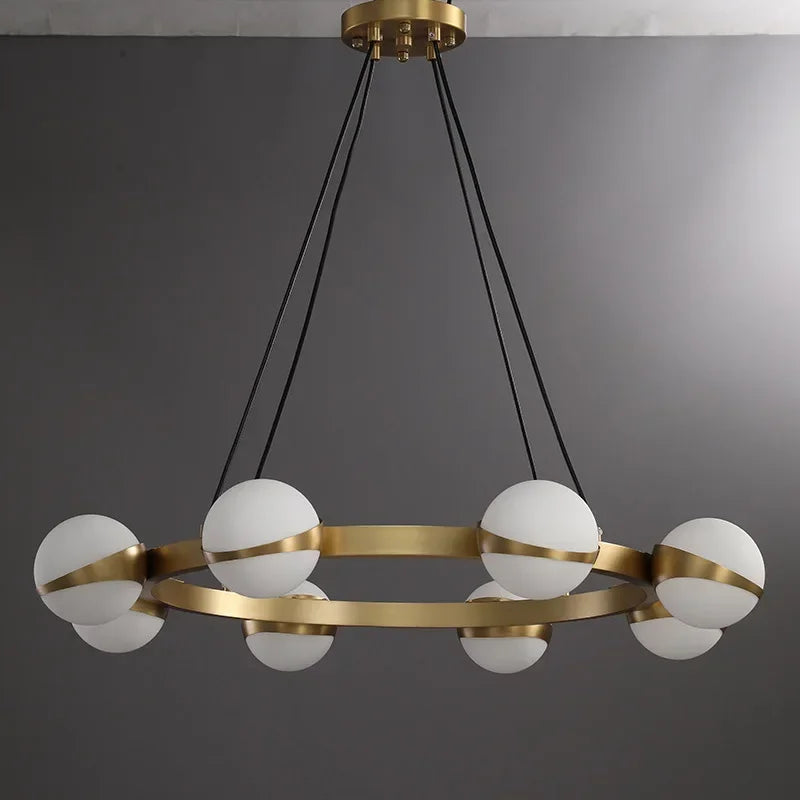 Lámpara colgante LED de bola de cristal creativa nórdica para sala de estar, comedor, restaurante, cocina, mesa de comida, lámpara de araña de diseño brillante