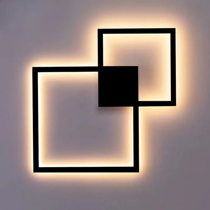 Lámpara de pared cuadrada con luz atenuable y accesorios de iluminación sencillos, lámpara LED para dormitorio, sala de estar, decoración de pared, fondo claro