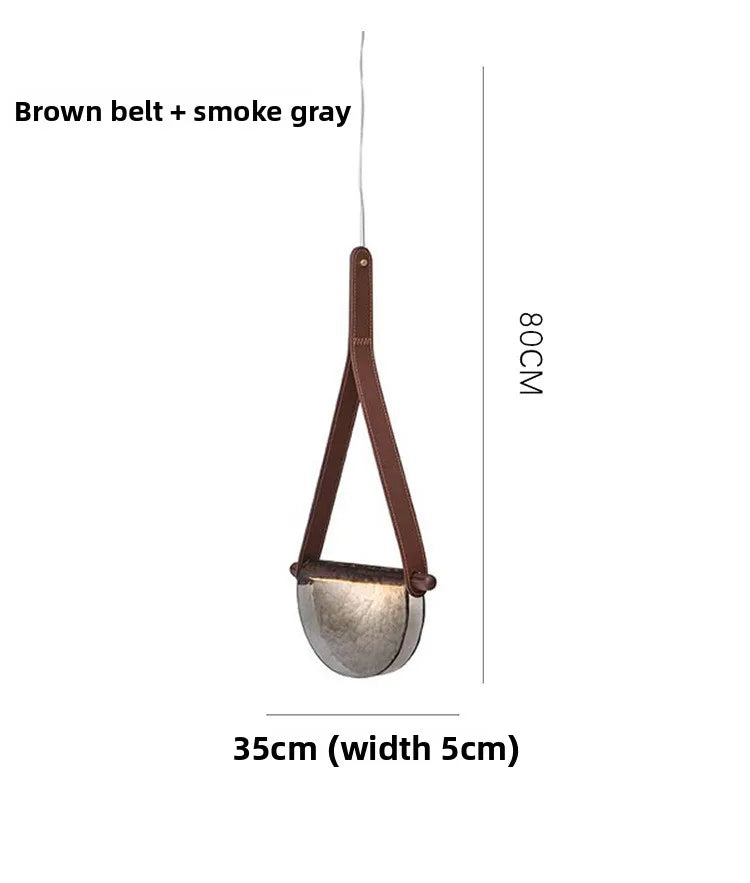 Lámpara de araña moderna y creativa para restaurante, estilo nórdico, para dormitorio, sala de estar, hotel, villa, lámpara de araña de cristal y cuero.