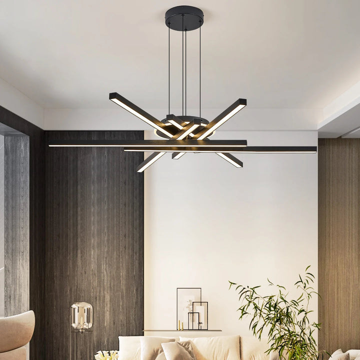 Lámpara colgante nórdica LED dorada y negra para comedor, sala de estar, mesa, decoración del hogar, escritorio, bar, iluminación