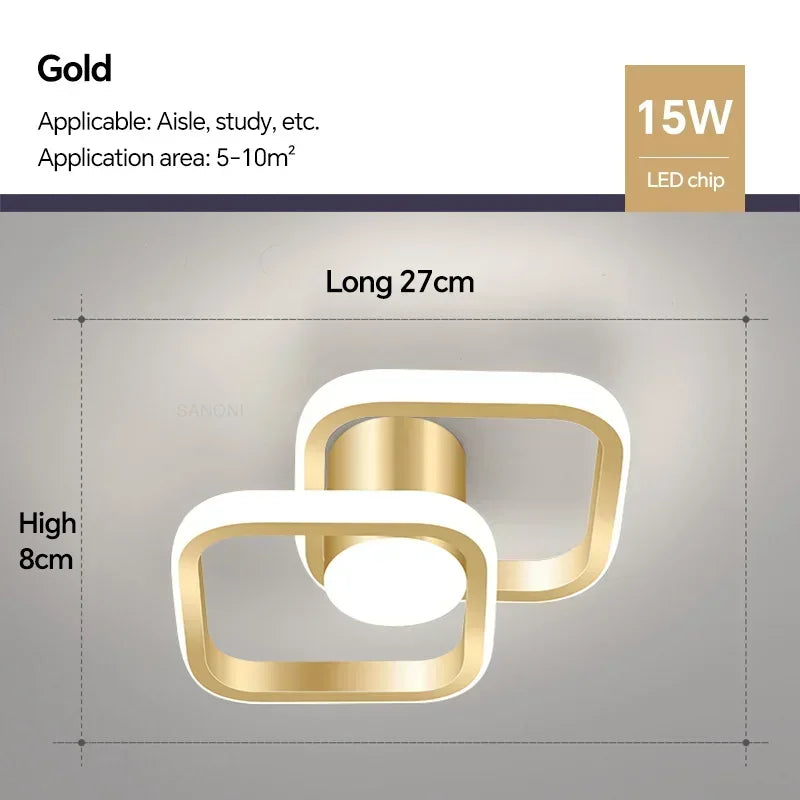 Lámparas de techo LED modernas para pasillo, sala de estar, balcón, dormitorio, decoración del hogar, iluminación interior