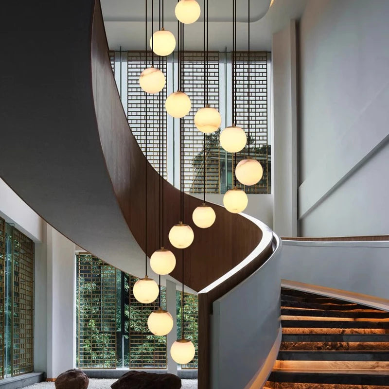 Lámparas colgantes LED modernas para decoración del hogar, lámparas colgantes para escaleras, lámparas colgantes para sala de estar, iluminación interior