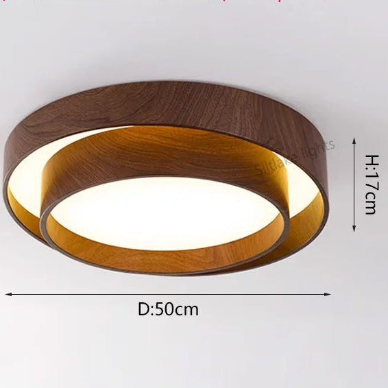 Lámpara de techo para dormitorio, color nogal, de alta gama, sencilla, creativa, con protección para los ojos, luces de estudio, lámparas para sala de estar y comedor.