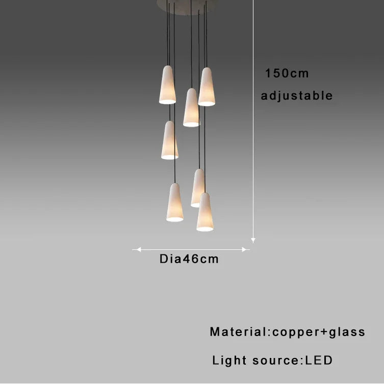 Obtenga esta lámpara de techo con copa de vidrio blanco para crear un ambiente elegante en su habitación. Lámpara colgante de lujo nórdica para sala de estar.