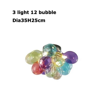 Lámpara de techo colgante con globos LED, coloridas bolas de cristal y burbujas, ideal para la decoración del hogar en sala de estar, dormitorio o cualquier espacio.