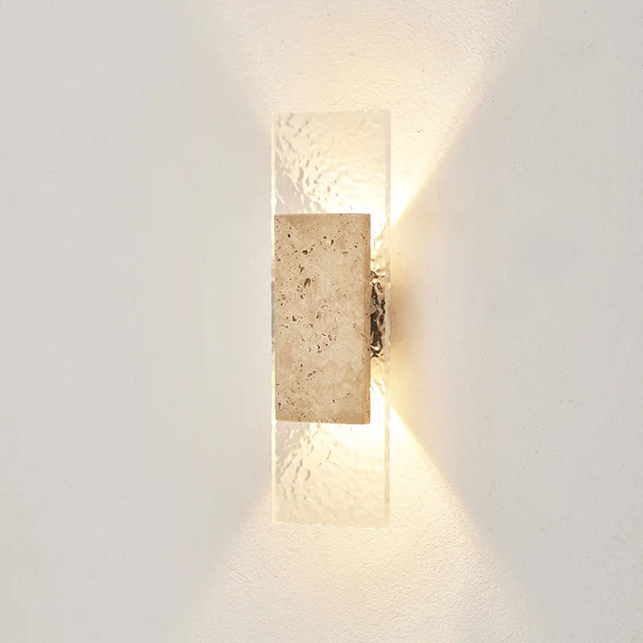 Lámparas de pared impermeables para exteriores, tiras de luces de pared de piedra natural y vidrio, lámpara de pared LED de 18 W, accesorios de iluminación exterior para dormitorio