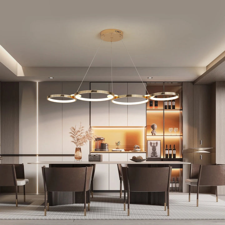 Lámpara de araña para sala de estar, lámpara colgante de techo regulable, luces colgantes LED para comedor, cocina, lámparas de araña doradas, cromadas y negras.