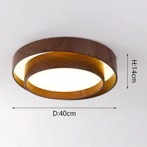 Lámpara de techo para dormitorio, color nogal, de alta gama, sencilla, creativa, con protección para los ojos, luces de estudio, lámparas para sala de estar y comedor.