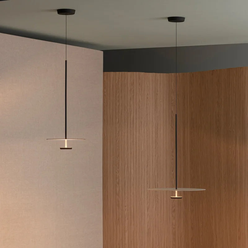 Lámpara de araña minimalista con platillo volador de estilo nórdico, de hierro, de diseño danés, para oficina, bar y sala de exposiciones.