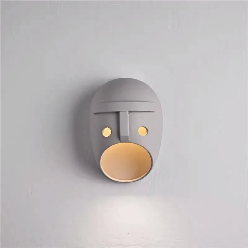 Lámpara de pared Moooi Joker, de diseño holandés, para dormitorio, mesita de noche, pasillo, fondo, escalera, máscara, decoración del hogar, iluminación LED de resina.