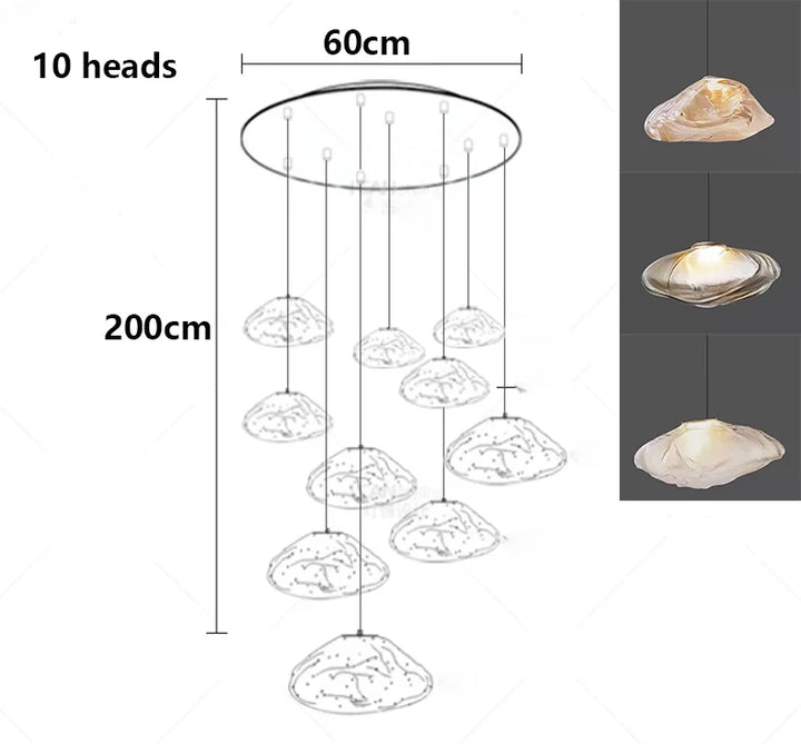 Lámparas de araña nórdicas para decoración del hogar, lámparas colgantes brillantes para comedor, lámparas colgantes para techo, luminarias para iluminación interior