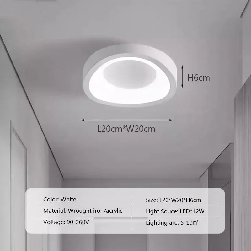 Lámpara de techo LED nórdica para sala de estar, comedor, dormitorio, pasillo, guardarropa, balcón, lámpara de techo, decoración de interiores, accesorios de iluminación.