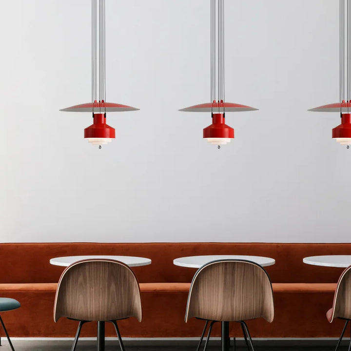 Lámpara colgante nórdica moderna y creativa para sala de estar, diseño danés, arte retro, decoración del hogar, lámpara colgante ajustable para mesita de noche y estudio LED