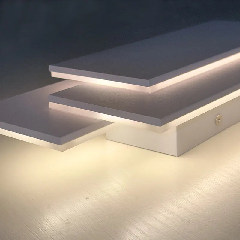 Lámpara de pared LED apilada de tres capas, moderna iluminación de noche, creativas luces de pared LED rectangulares para sala de estar, pasillo, aplique