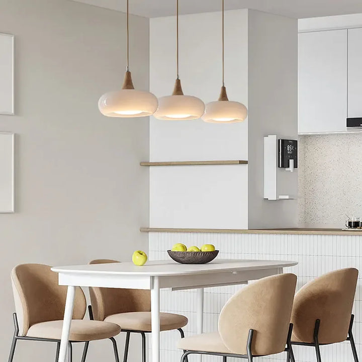 Lámparas colgantes retro japonesas, candelabro de cristal de madera de Corea, luces LED para sala de estar, cafetería, bar, decoración del hogar, luces de ambiente