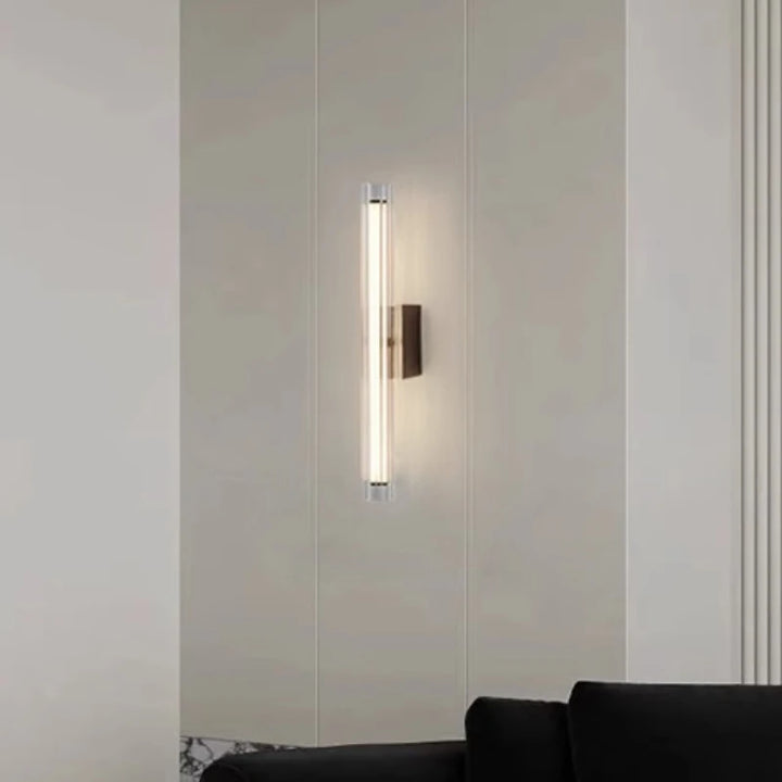 Lámpara de pared minimalista moderna para sala de estar, dormitorio, mesita de noche, hotel, diseño nórdico creativo, apliques largos de cristal, luz de pared, decoración del hogar