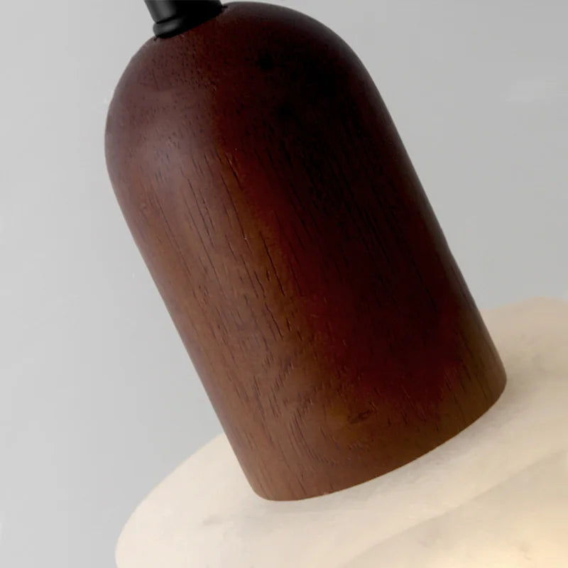 Nueva lámpara de araña de mármol para cabecera de dormitorio principal, nueva lámpara de cable de lujo con luz de detección avanzada Wabi-Sabi retro china