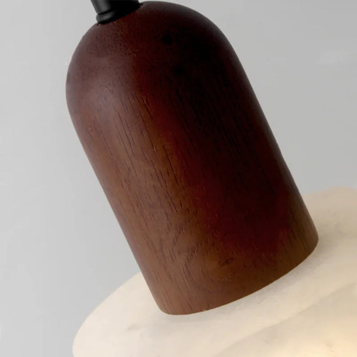 Nueva lámpara de araña de mármol para cabecera de dormitorio principal, nueva lámpara de cable de lujo con luz de detección avanzada Wabi-Sabi retro china