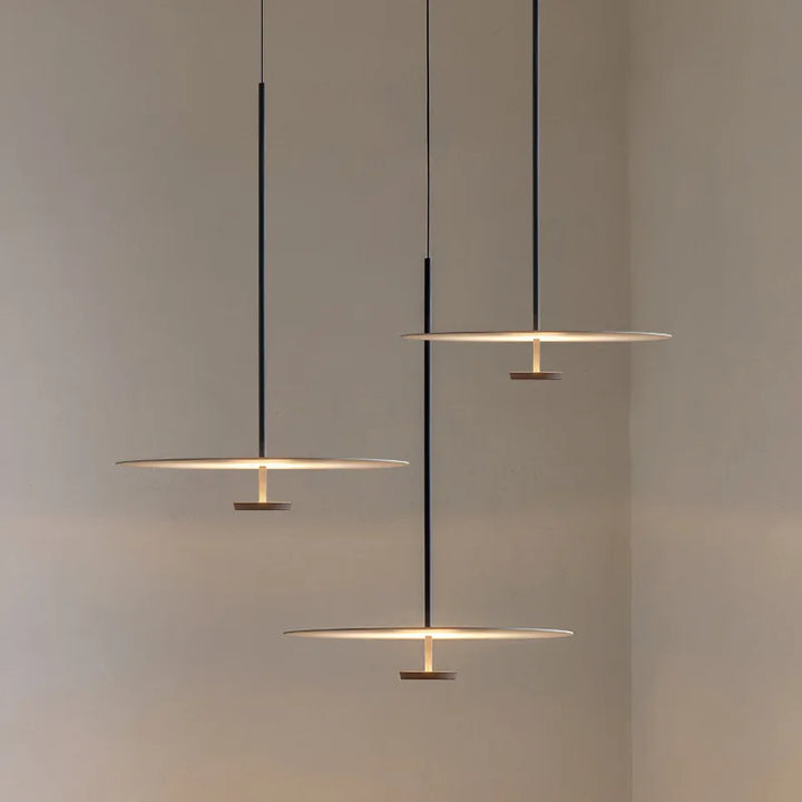 Lámpara de araña minimalista con platillo volador de estilo nórdico, de hierro, de diseño danés, para oficina, bar y sala de exposiciones.
