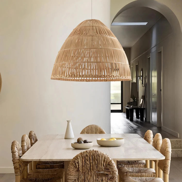 Suspension en bambou tressé design naturel bohème