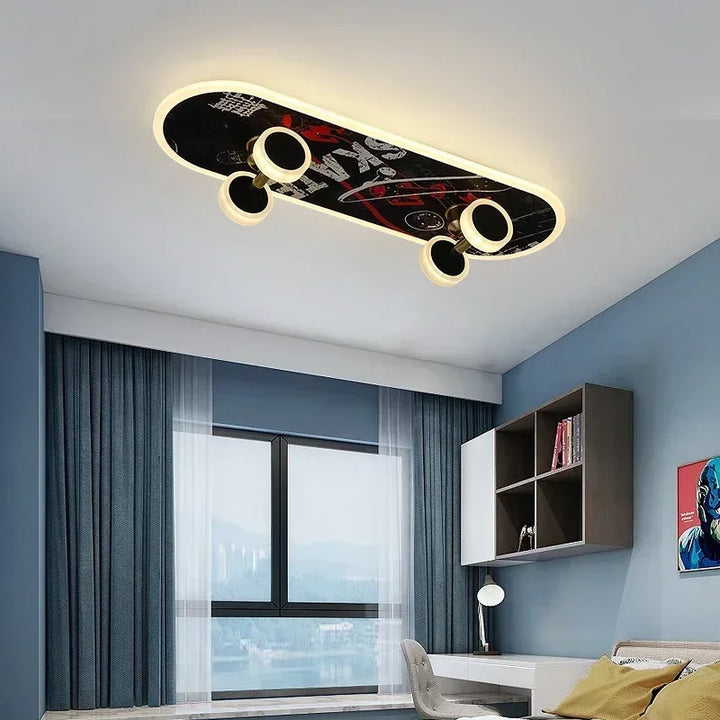 Creative Skateboard Ceiling Lights Nordic New Designer Children’s Room Lamps Modern Boy Girl Living Room Cartoon Decor