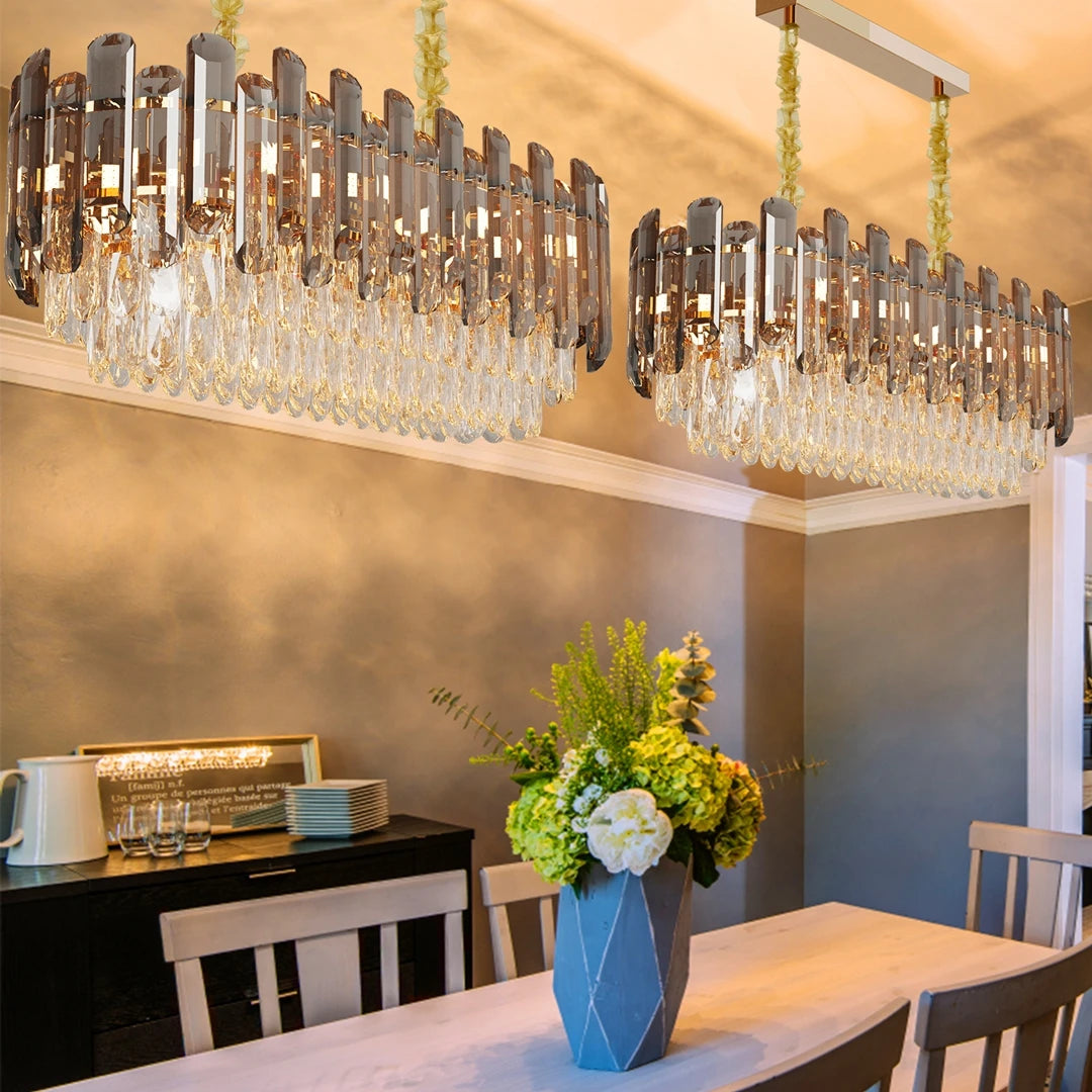 Lámpara de techo de cristal de 3 luces para comedor y sala de estar, tamaño grande, 23,6 pulgadas de diámetro.