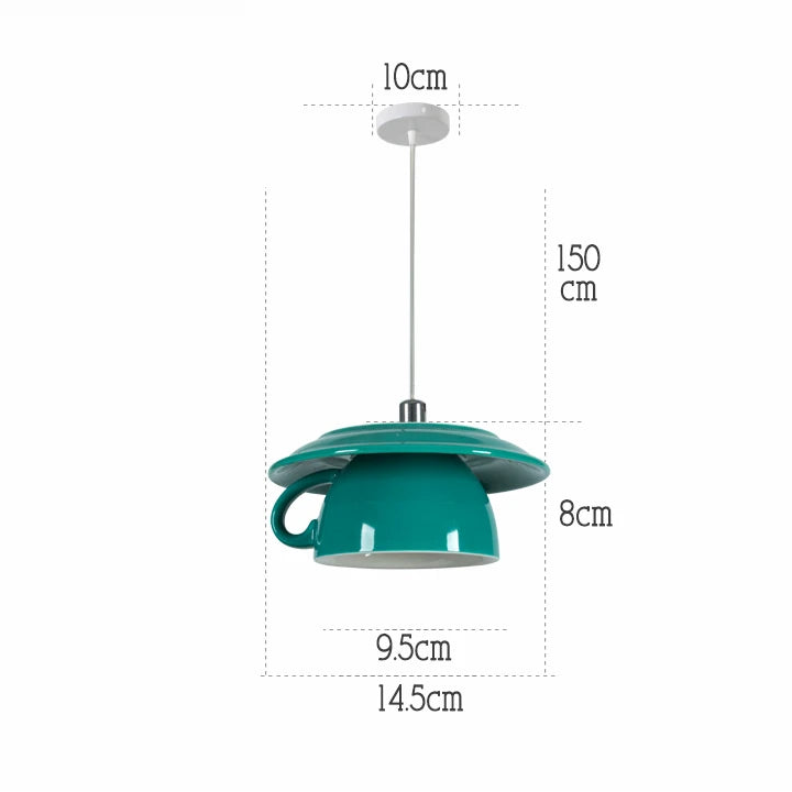Lámpara colgante de cerámica con forma de taza, lámpara de techo moderna, lámpara colgante para cocina, comedor, bar, cafetería, decoración del hogar, accesorios de iluminación LED.