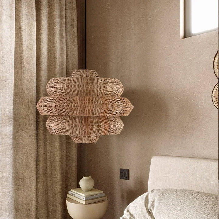 Lámpara colgante Antibes Grande 2025, lámpara colgante de mimbre japonesa para sala de estar, restaurante, dormitorio, lámpara colgante de farol tejido de ratán