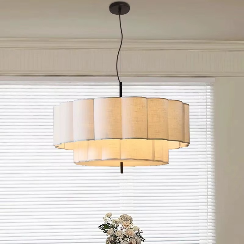 Lámpara de techo de tela Wabi Sabi minimalista nórdica para sala de estar, comedor, dormitorio, luces colgantes, decoración del hogar, lámpara colgante
