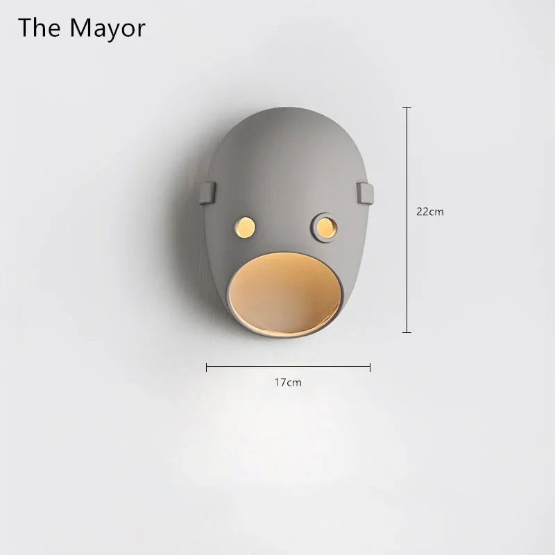 Lámpara de pared Moooi Joker, de diseño holandés, para dormitorio, mesita de noche, pasillo, fondo, escalera, máscara, decoración del hogar, iluminación LED de resina.