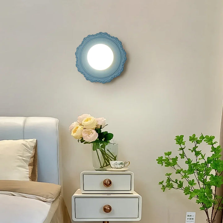 Lámpara de pared francesa color crema para sala de estar, pasillo, entrada, balcón, dormitorio infantil, lámpara de pared de noche, estilo coreano.