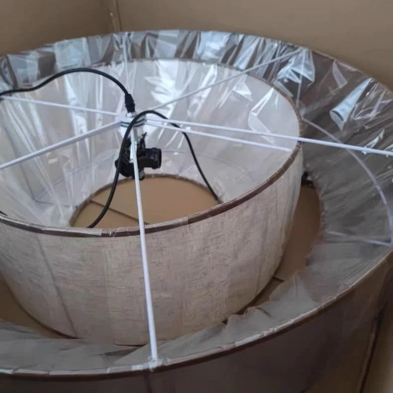 Lámpara colgante LED de seda de tela de lujo estilo chino moderno para alojamiento familiar, lámpara forjada para vestíbulo de hotel, decoración del hogar, candelabro