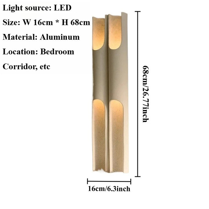 Lámpara de pared inclinada de diseño moderno para sala de estar, dormitorio, pasillo, creativa y personalizada, tira larga, estilo crema, accesorio de iluminación