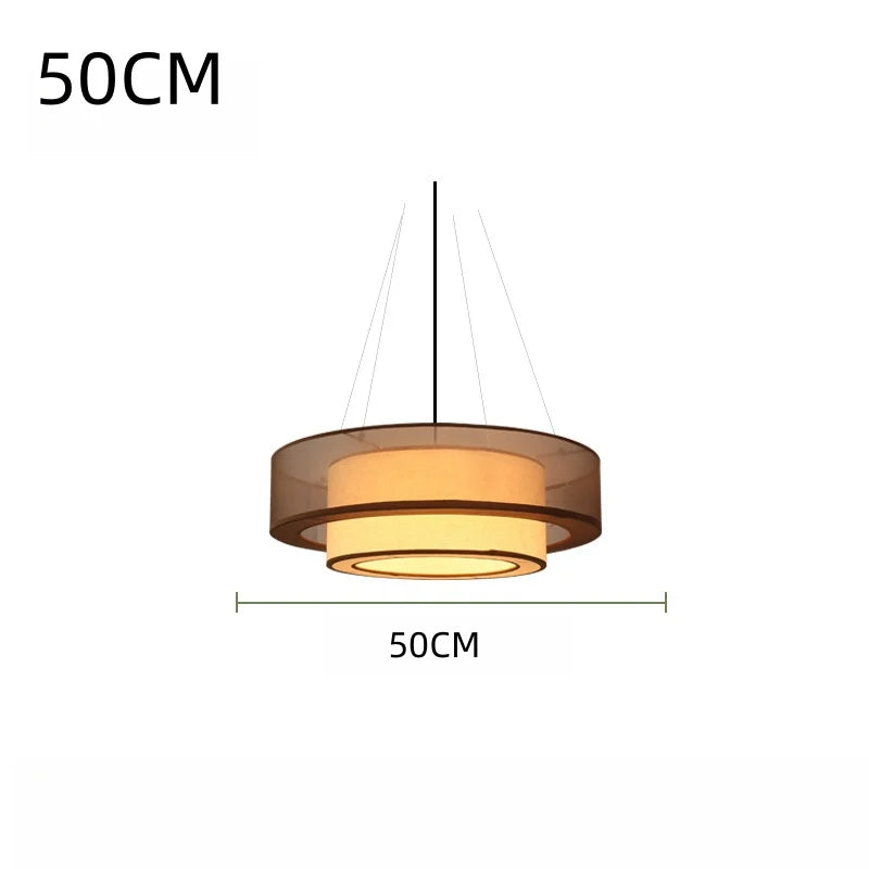 Lámpara colgante LED de seda de tela de lujo estilo chino moderno para alojamiento familiar, lámpara forjada para vestíbulo de hotel, decoración del hogar, candelabro