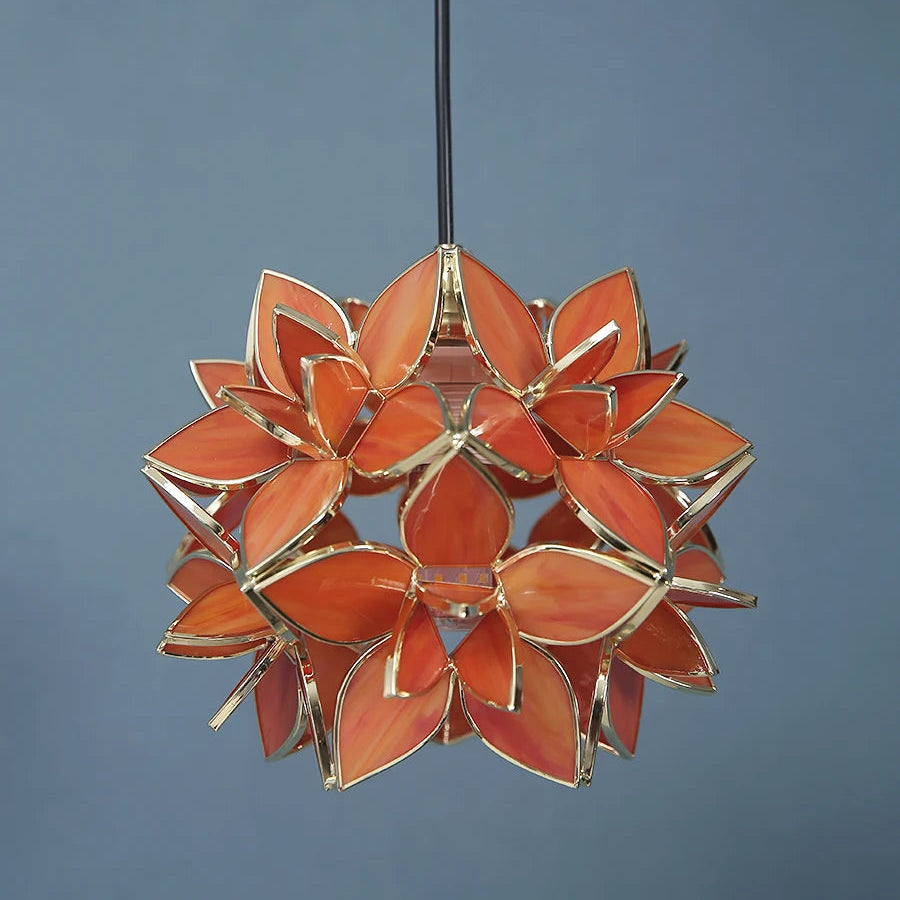 Lámpara colgante nórdica de cobre con forma de flor para dormitorio, comedor, sala de estar, luz colgante LED de cristal, luminaria para cocina, lámpara colgante, accesorios