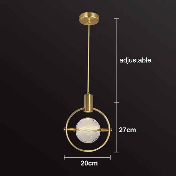 Lámpara colgante nórdica de lujo para dormitorio, mesita de noche, restaurante, bar, iluminación colgante, lámpara de araña pequeña con LED de cristal de diamante