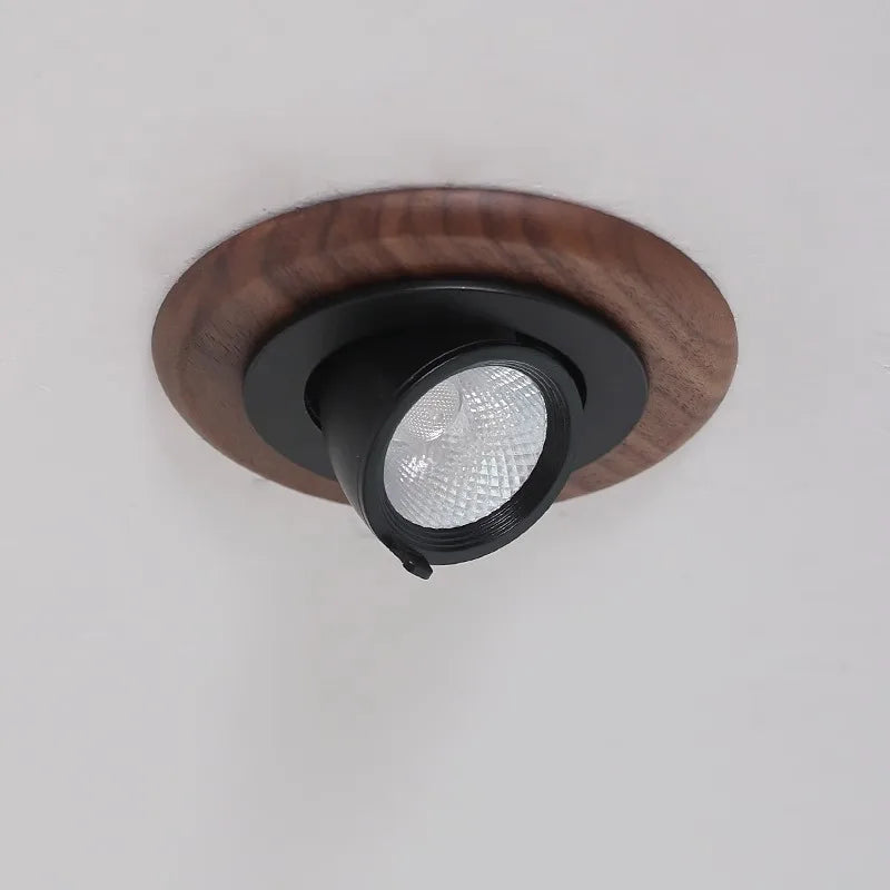 Aplique de pared de madera de nogal, estilo wabi-sabi vintage moderno, foco empotrado giratorio para sala de estar, comedor, dormitorio y estudio.