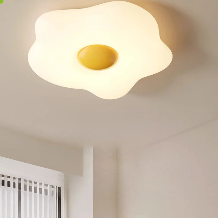 Lámparas de techo nórdicas modernas con forma de huevo, LED minimalistas, color crema, para decoración del hogar, para estudio, cocina, salón, comedor, dormitorio infantil.