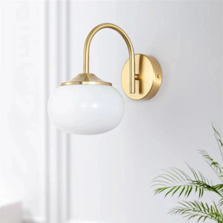 Lámpara de pared moderna con bola de cristal rosa y blanco color crema, elegante lámpara de pared para sala de estar, dormitorio, cocina y tienda.