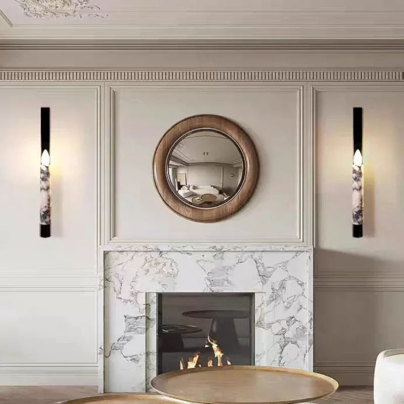 Lámpara de pared LED vintage de lujo de mármol español para dormitorio, villa, comedor, sala de estar, accesorios de iluminación.