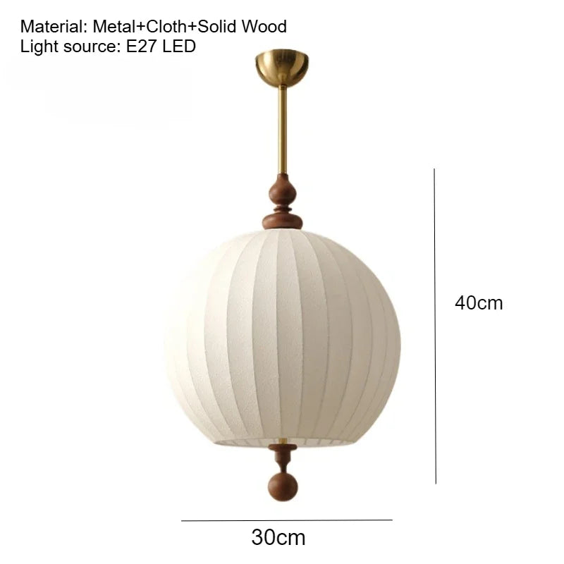 Lámpara colgante de tela japonesa Wabi Sabi para restaurante, hotel, tienda, sala de estar, lámpara de seda vintage para decoración de habitaciones, lustre