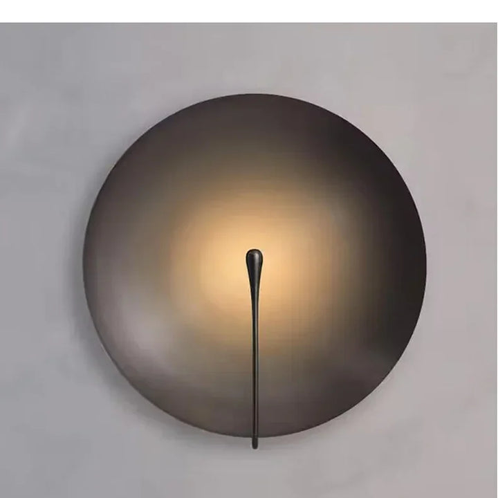 Lámpara de pared artística moderna minimalista retro redonda de acero inoxidable, lámpara decorativa creativa para sala de estar, estudio, dormitorio, paredes
