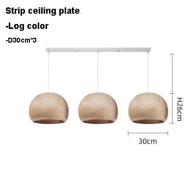 Lámpara colgante Vayehi de madera con forma de bola redonda nórdica, ideal para sala de estar, dormitorio y mesita de noche. Lámpara colgante de madera LED.