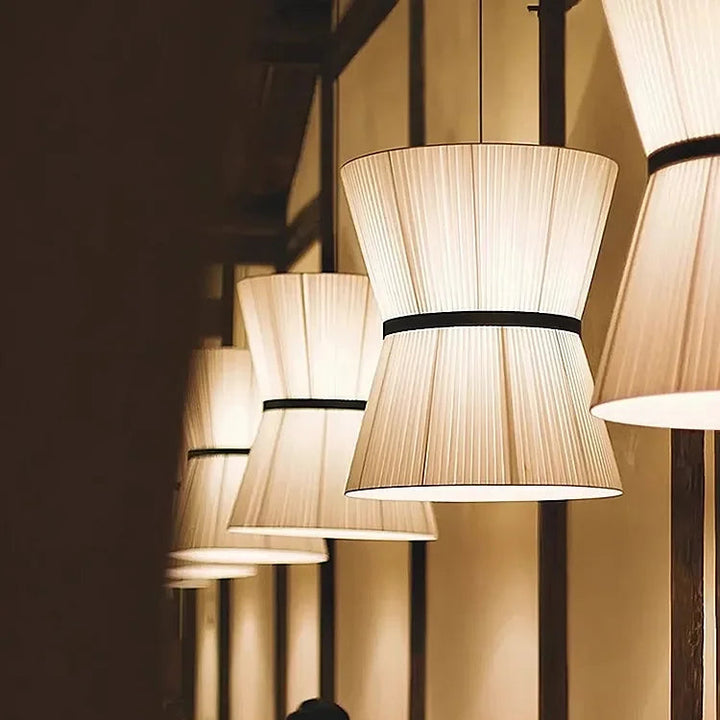 Lámpara de araña de tela japonesa moderna Wabi Sabi para sala de estar, comedor, dormitorio, decoración nórdica, luces colgantes para el hogar, accesorios de iluminación interior.