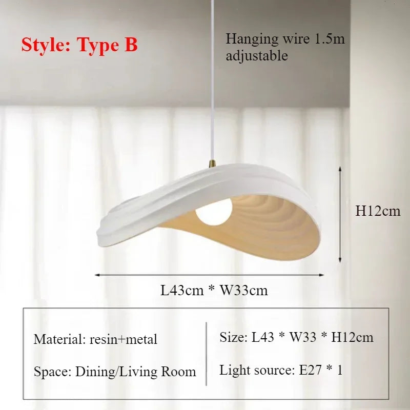 Lámparas colgantes nórdicas modernas de resina para decoración del hogar, lámparas colgantes de brillo para sala de estar, comedor, dormitorio, pasillo.